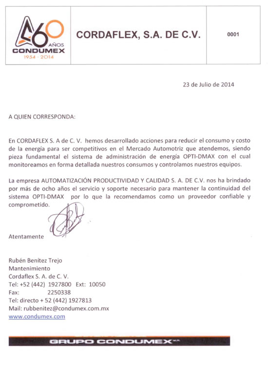 Carta Recomendación Gestamp